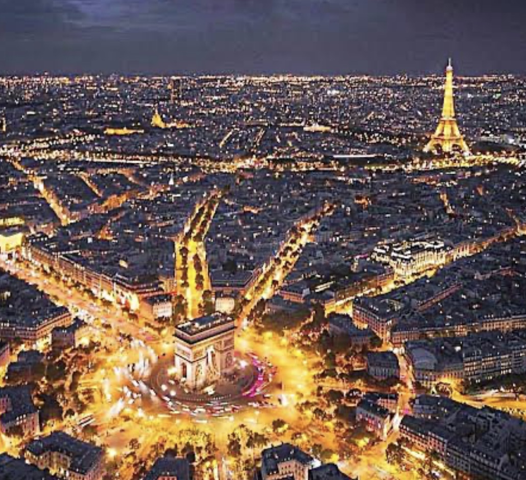 Paris Ferris wheel at night